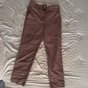 Aritzia Babaton Walker Check Pant Beige/Red Houndstooth Size 4